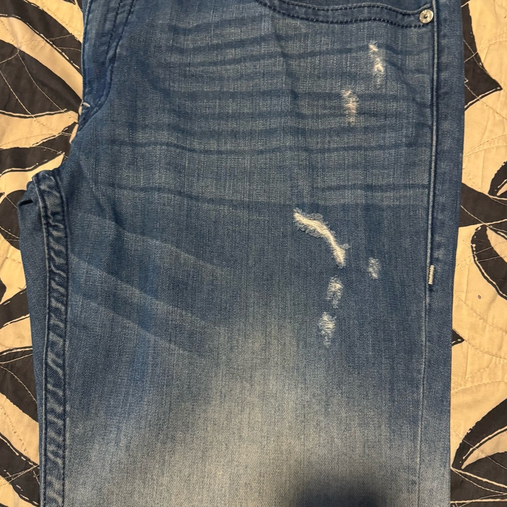 Distressed Blue Jeans